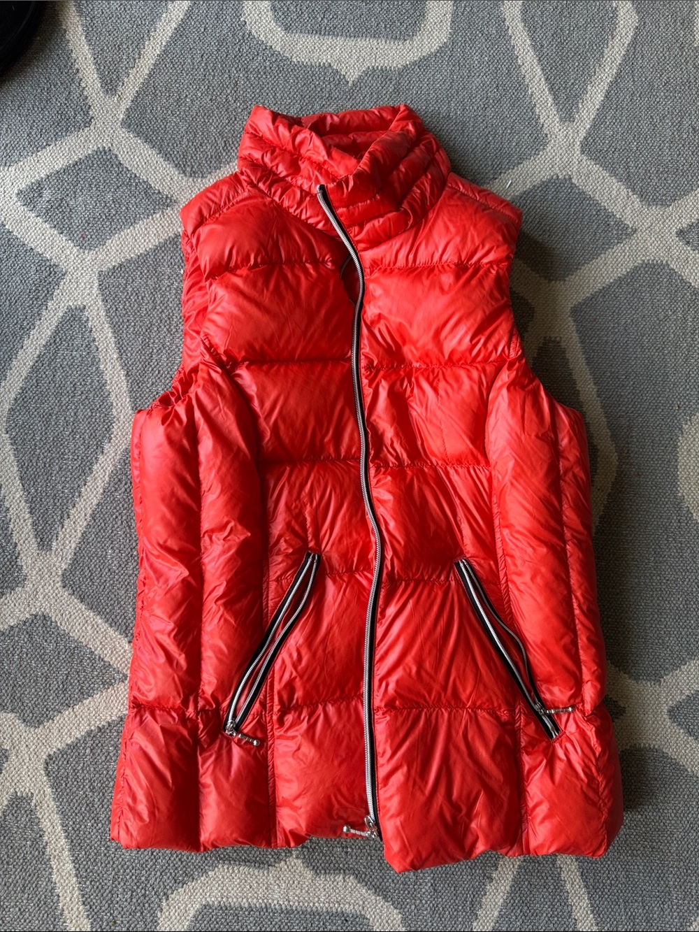 Women's Red Quilted Puffer Vest - Sleeveless Insulated Jacket